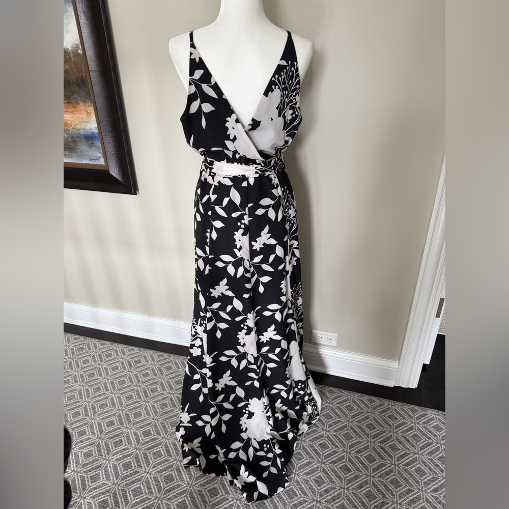 B&W floral wrap maxi dress - new with tags
